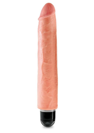 King Cock Vibrating Stiffy Dildo - Flesh/Vanilla - 10in