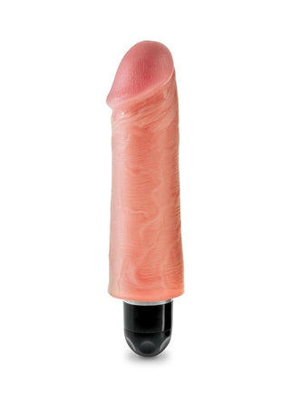 King Cock Vibrating Stiffy Dildo - Flesh/Vanilla - 5in