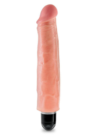 King Cock Vibrating Stiffy Dildo - Flesh/Vanilla - 7in