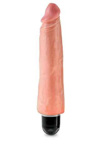 King Cock Vibrating Stiffy Dildo - Flesh/Vanilla - 8in