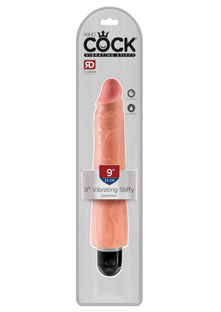 King Cock Vibrating Stiffy Dildo - Flesh/Vanilla - 9in