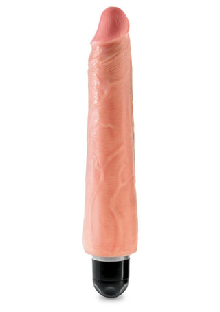 King Cock Vibrating Stiffy Dildo - Flesh/Vanilla - 9in