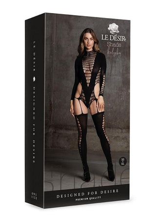 Le Desir Shade Kalyke Xxiii Bodystocking with Turtleneck - Black - One Size