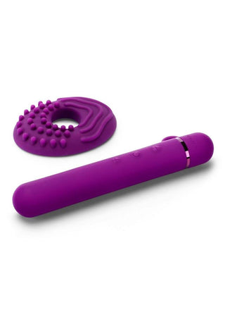 Le Wand Baton Rechargeable Silicone Vibrator - Cherry/Purple