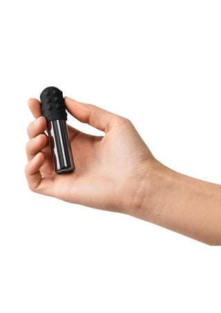 Le Wand Bullet Rechargeable Vibrator with Textured Silicone Sleeve and Ring