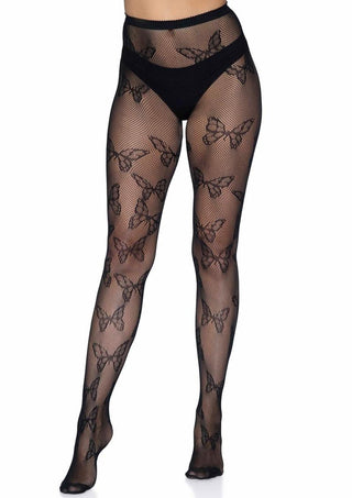 Leg Avenue Butterfly Net Tights - Black - One Size