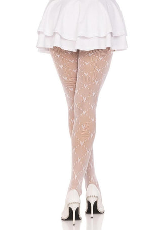 Leg Avenue Love Struck Heart Net Tights