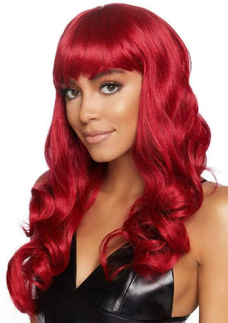 Leg Avenue Misfit Long Wavy Bang Wig - Red - One Size