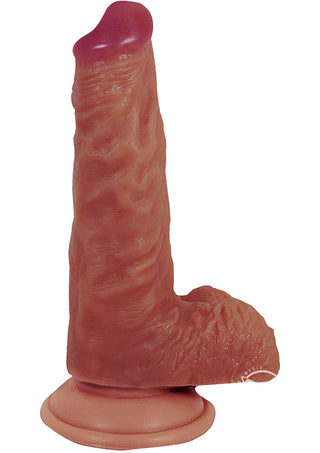 Lifelikes Vibrating Latin Duke Dildo - Caramel/Flesh - 7in