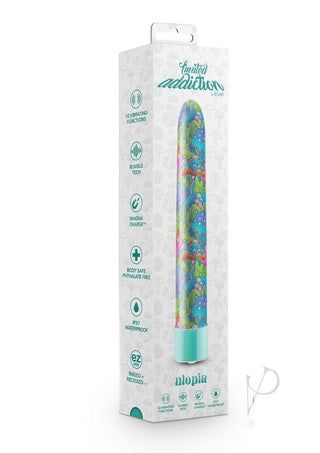 Limited Addiction Utopia Rechargeable Slimline Vibrator - Aqua/Green