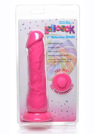 Lollicock Silicone Dildo - Cherry/Red - 7in