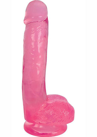 Lollicock Slim Stick Dildo with Balls - Cherry Ice - 7in