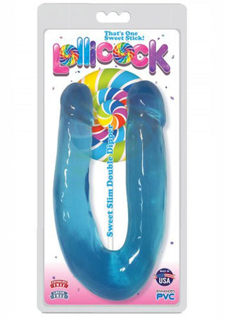 Lollicock Sweet Slim Double Dipper Double Dildo - Berry