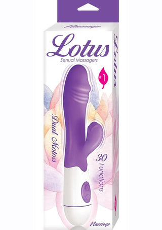 Lotus Sensual Massager #1 Silicone Rabbit Vibrator - Purple/White