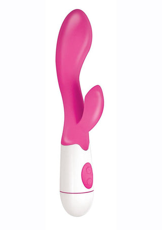 Lotus Sensual Massager #2 Silicone Rabbit Vibrator - Pink/White