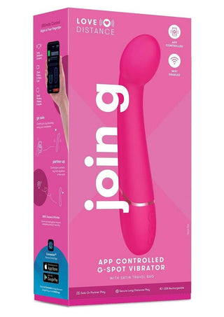 Love Distance Join G App Controlled Silicone Rechargeable G-Spot Vibrator - Pink