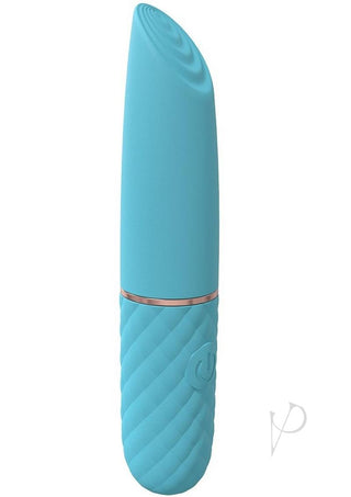 Loveline Beso Silicone Rechargeable 10 Speed Vibrating Mini Lipstick Vibe - Blue