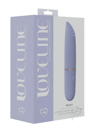 Loveline Beso Silicone Rechargeable 10 Speed Vibrating Mini Lipstick Vibe - Lavender