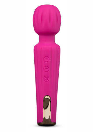 Lush Allana Velvet Rechargeable Silicone Wand Vibrator - Magenta/Purple/Rose Gold