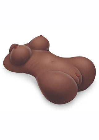 Luvdollz Remote Control Vibrating Rechargeable Fuck Buddy Masturbator - Torso - Chocolate/Mocha