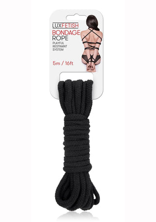 Lux Fetish Bondage Rope - Black - 5m