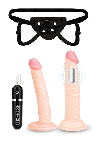 Lux Fetish Strap-On Pegging Set with Remote Control - 3 Piece Set