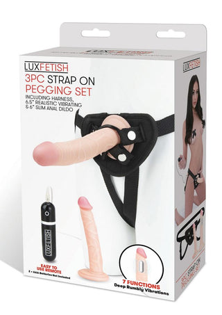 Lux Fetish Strap-On Pegging Set with Remote Control - 3 Piece Set