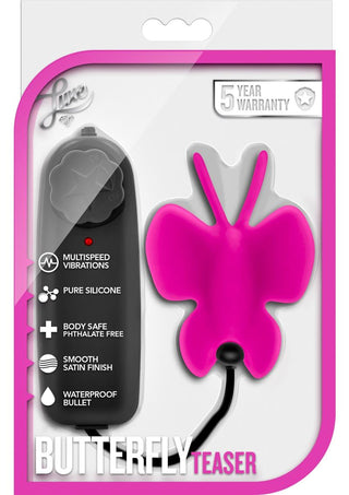 Luxe Butterfly Teaser Silicone Egg with Remote Control - Fuchsia/Pink