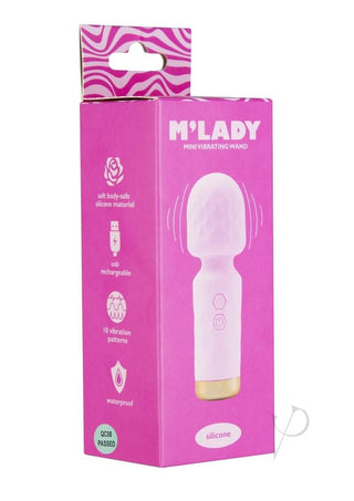 M'lady Rechargeable Silicone Mini Vibrating Wand - Pink