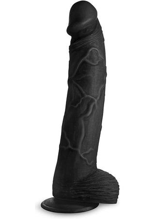 Master Cock Hung Harry Dildo with Balls - Black - 11.75in