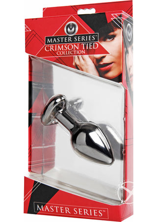 Master Series - Crimson Tied Scarlet Heart Jewel Anal Plug - Red/Silver