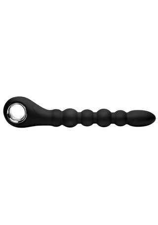 Master Series Dark Scepter Vibrating Anal Beads - Black