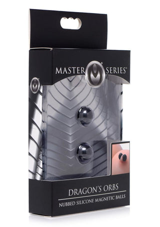 Master Series Dragon's Orbs Nubbed Silicone Magnetic Balls - Black/Metal