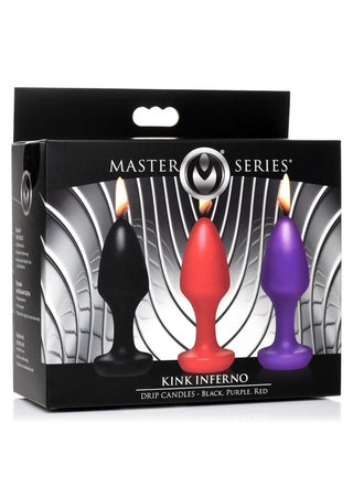 Master Series Kink Inferno Drip Candles - Black/Purple/Red