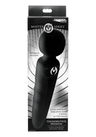 Master Series Thunderstick Premium Rechargeable Silicone Wand - Black