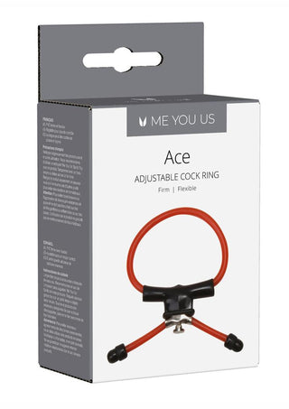 ME YOU US Ace Adjustable Cock Ring - Red