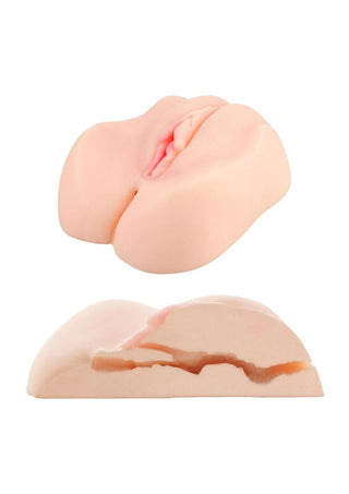 ME YOU US Miss Mia Premium Vibrating Realistic Masturbator - Pussy and Butt - Flesh/Vanilla