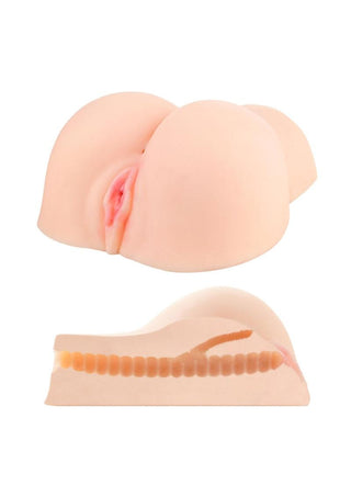 ME YOU US Miss Nikita Vibrating Realistic Masturbator - Pussy and Butt - Flesh/Vanilla