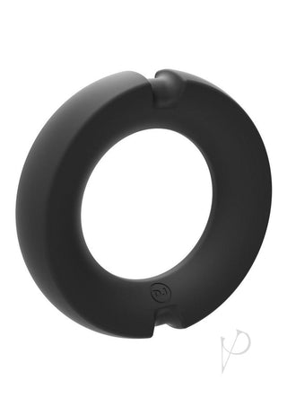 Merci Silicone Covered Metal Cock Ring - Black/Metal - 45mm