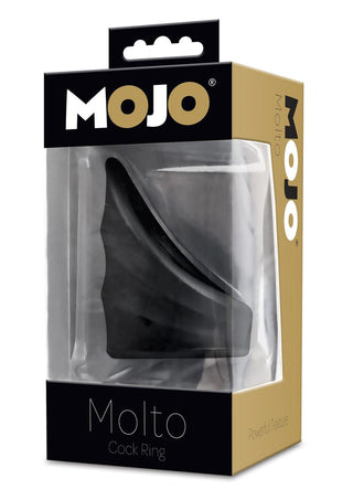 Mojo Molto Silicone Textured Cock Ring - Black