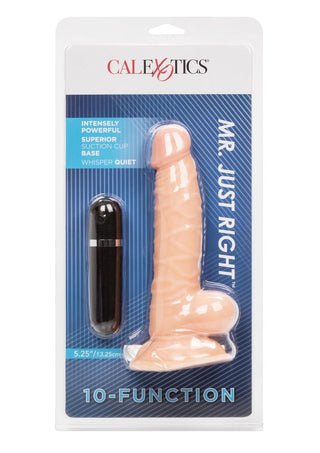 Mr Just Right Vibrating Dildo with Bullet - Flesh/Vanilla - 5.25in