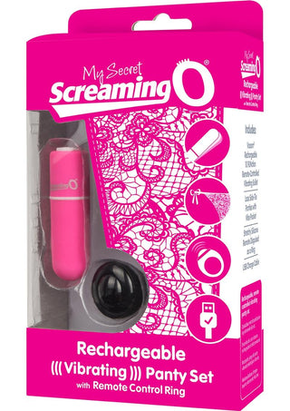 My Secret USB Rechargeable Panty Vibe Set with Silicone Remote Control Ring Waterproof - Pink