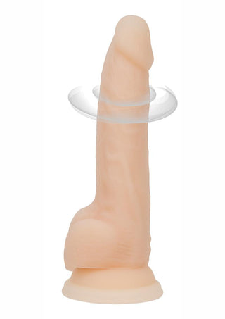 Naked Addiction Silicone Rechargeable Vibrating and Rotating Dildo - Flesh/Vanilla - 8in