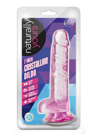 Naturally Yours Crystalline Dildo - Pink/Rose - 7in