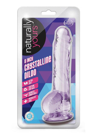 Naturally Yours Crystalline Dildo 8in - Amethyst - Purple