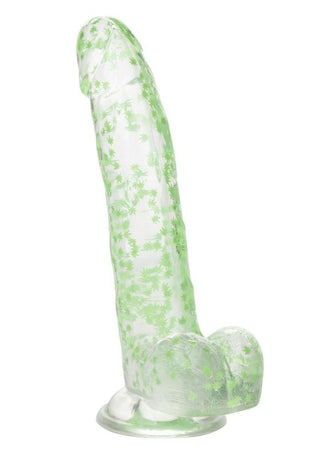 Naughty Bits I Leaf Dick Glow In The Dark Weed Leaf Filled Dildo - Glow In The Dark/Green