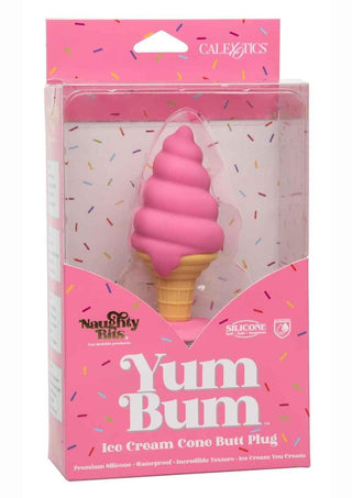 Naughty Bits Yum Bum Ice Cream Cone Silicone Butt Plug - Pink