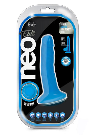 Neo Elite Silicone Dual Density Dildo - Blue - 6in