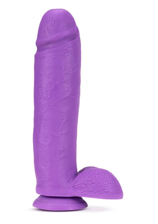 Neo Elite Silicone Dual Density Dildo with Balls - Purple - 10in