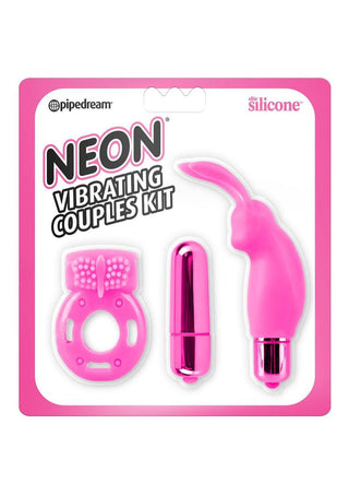 Neon Silicone Vibrating Couples - Pink - 3 Piece Kit